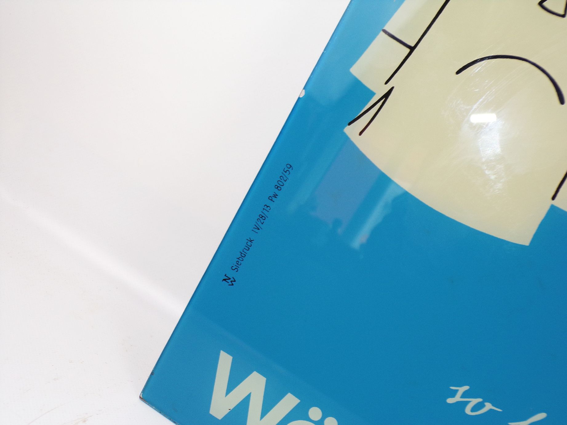 DDR Glasschild Wäsche Weiss VEB Farbenfabrik Wolfen 1959 Reklame Schild