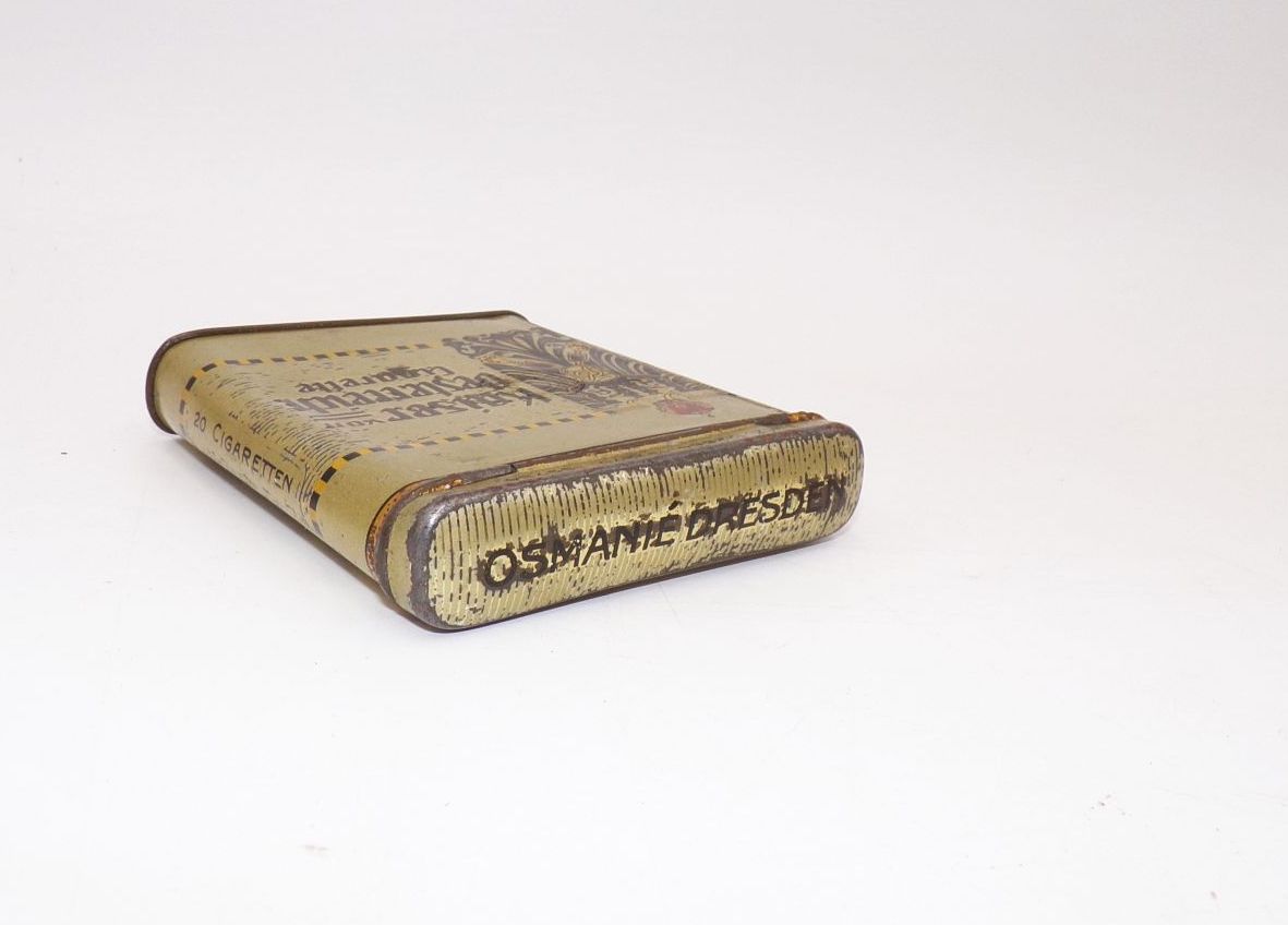 Alte 20er Blechdose Kaiser von Österreich Cigarette Osmanie Dresden um 1910 Alte 20er Blechdose Kaiser von Österreich Cigarette Osmanie Dresden um 1910