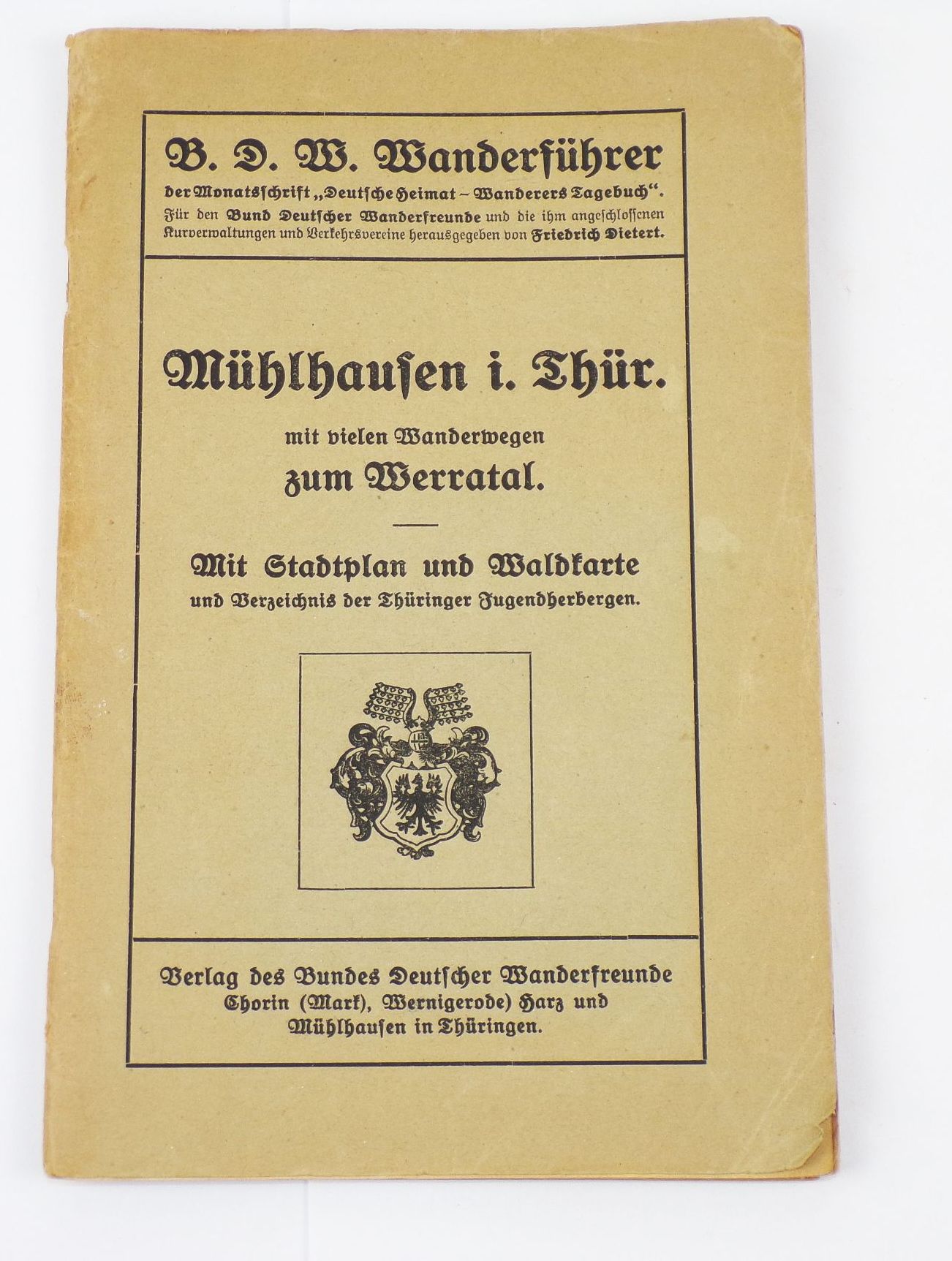 Mühlhausen in Thüringen Wanderwege Stadtplan Wanderkarte 1921 