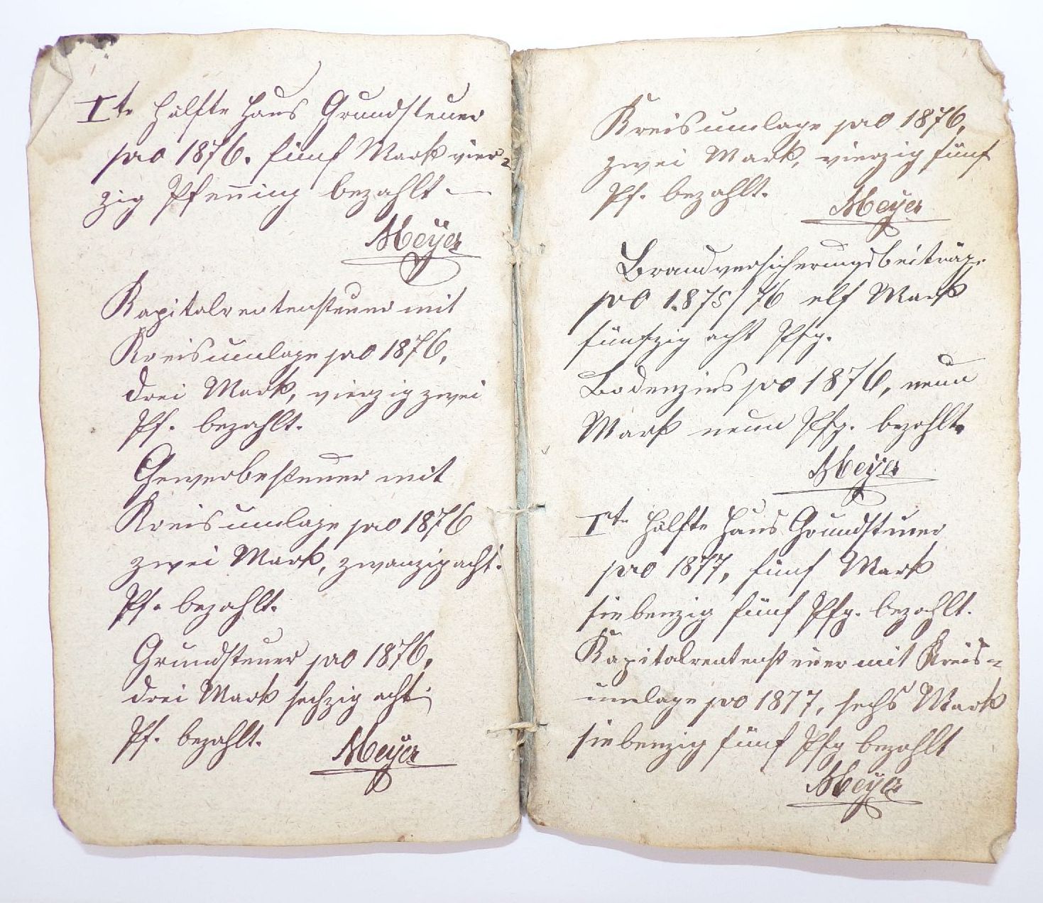 Handgeschriebenes Buch ab 1838 Stempel Steuer Einnahmen Quittungen Handgeschriebenes Buch ab 1838 Stempel Steuer Einnahmen Quittungen