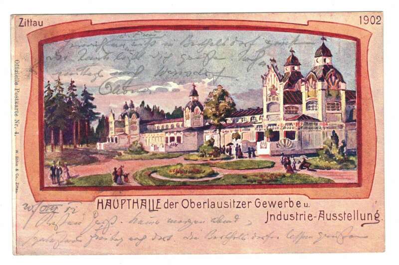 Ak Zittau Haupthalle der Oberlausitzer Gewerbe und Industrie Ausstellung 1902 