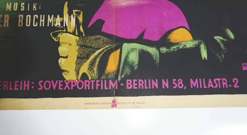 Sovexportfilm Filmplakat Unser Mittwoch Abend um 1950 - schöne Farben !