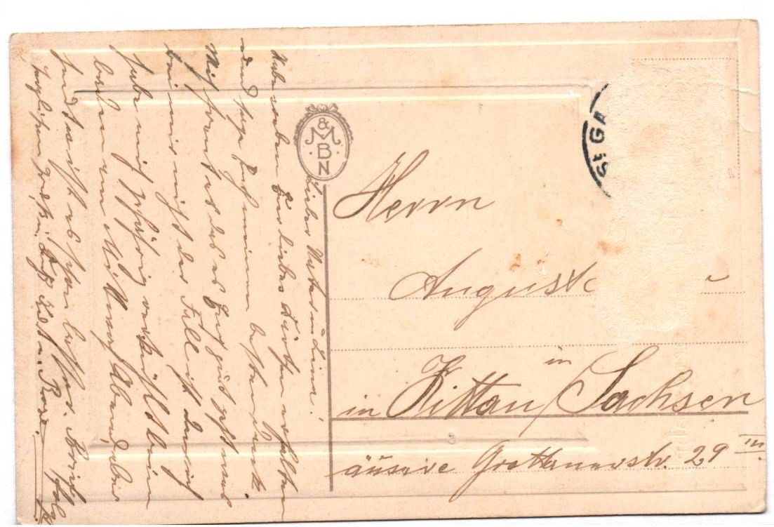 Postkarte Glückliche Fahrt ins neue Jahr Eisenbahn Dampflokomotive 