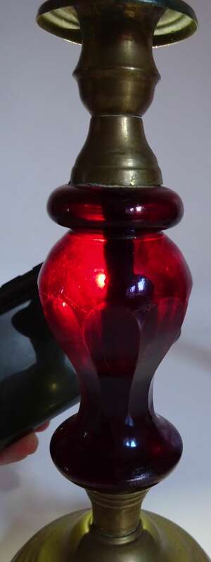 Kerzenständer 2 Stück Catalin Kunstharz Rot Vintage