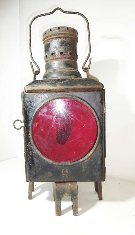 Alte Signallampe Eisenbahn Bahnlampe Laterne Petroleumlampe Vintage Deko (1
