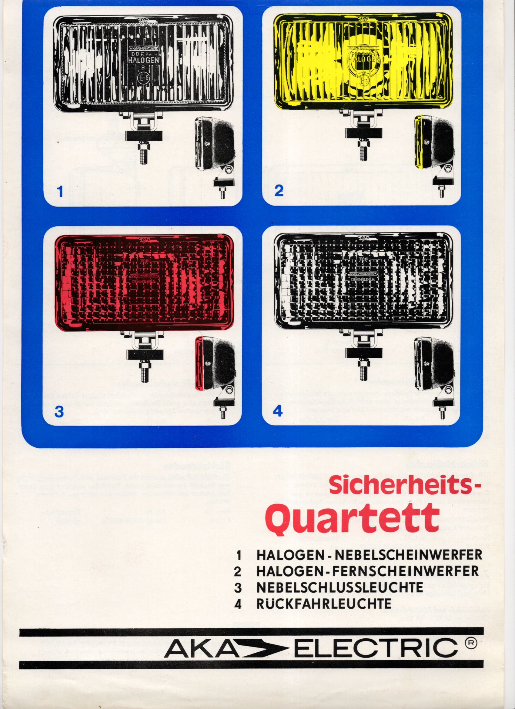 Aka Electric Halogen Nebelscheinwerfer Reklame Blatt Werbung Sammler Druck