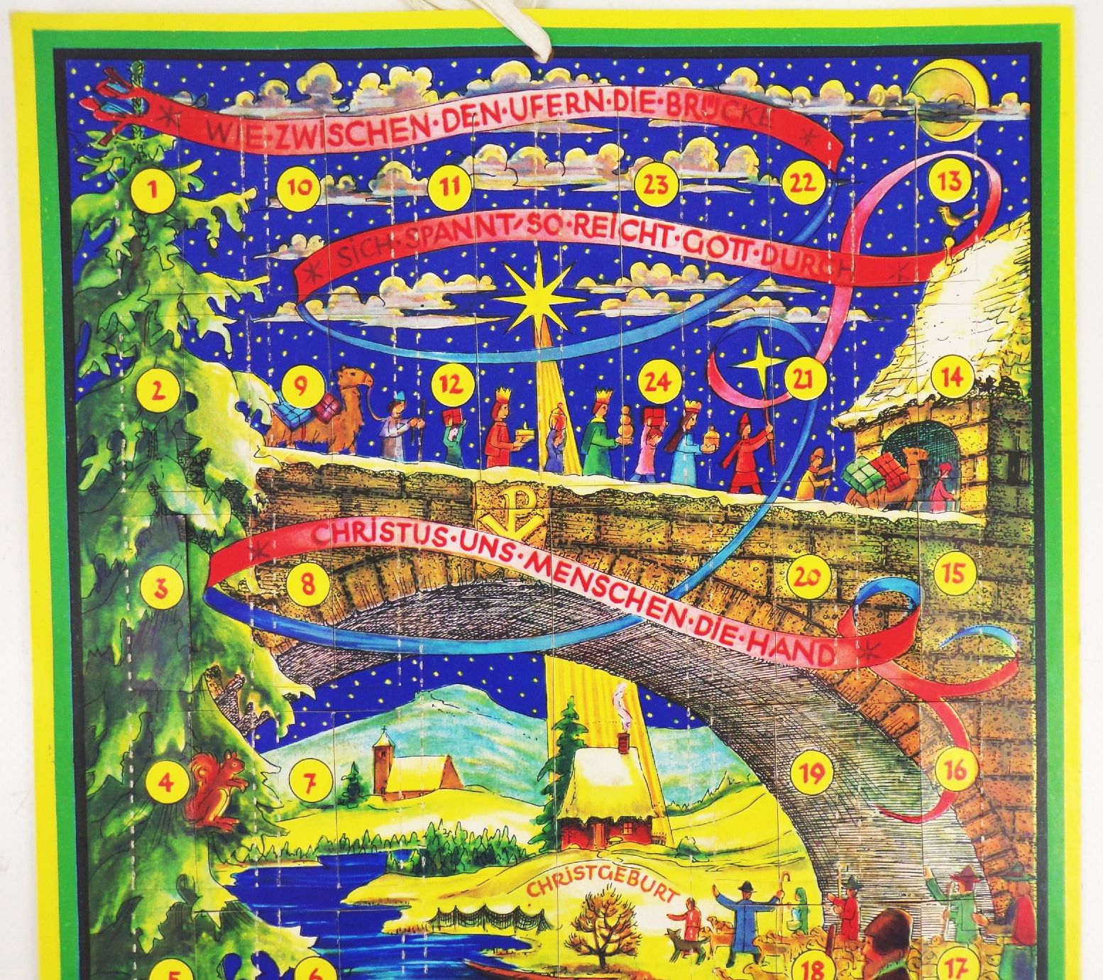 Alter Adventskalender Helmut Ruldoph Freiberg Die Adventsbrücke 1971