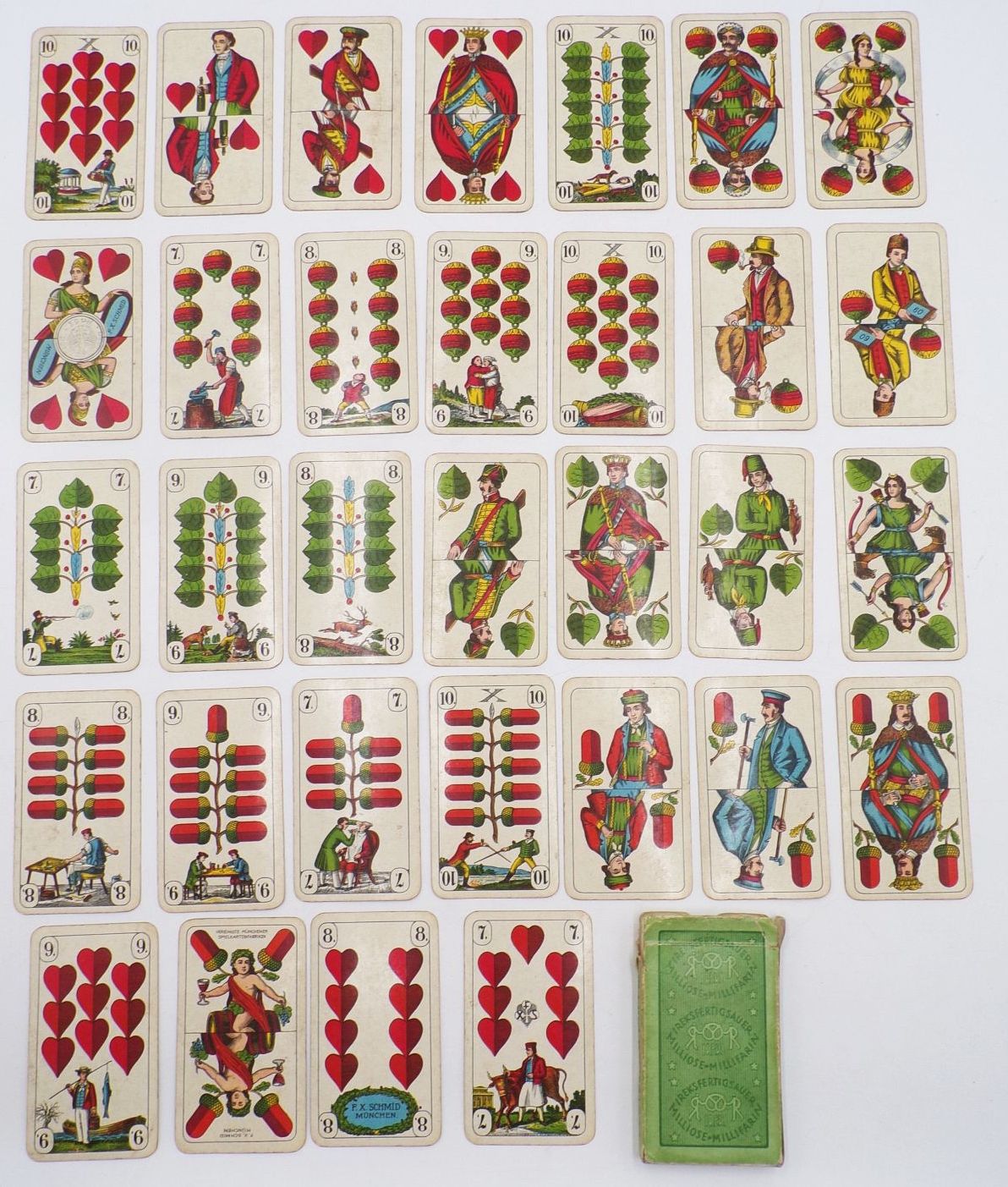 Schmid München Kartenspiel Skat Steuerstempel Deutsches Doppelbild Reklame