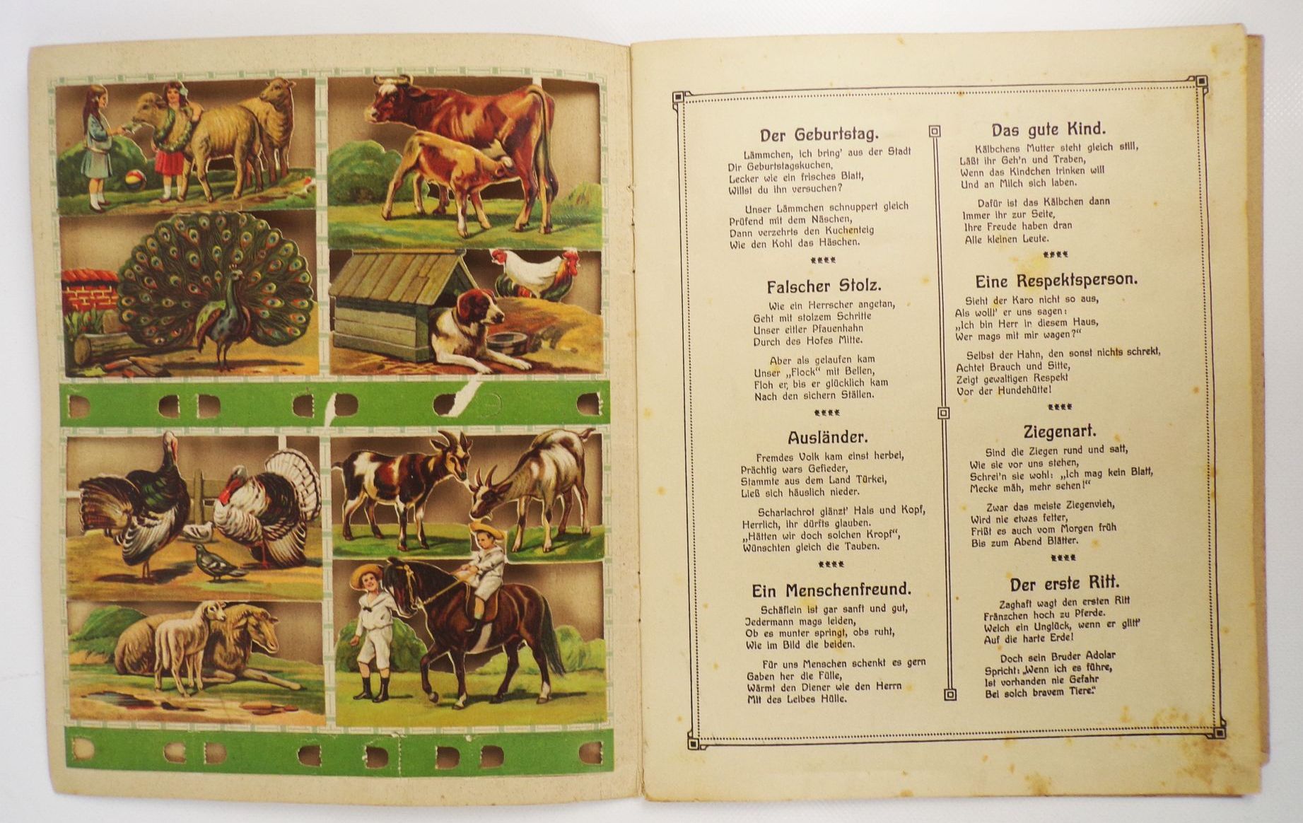 Unsere Lieblingstiere Bilder zum ausschneiden und aufstellen Fröbel Bilder um 1900