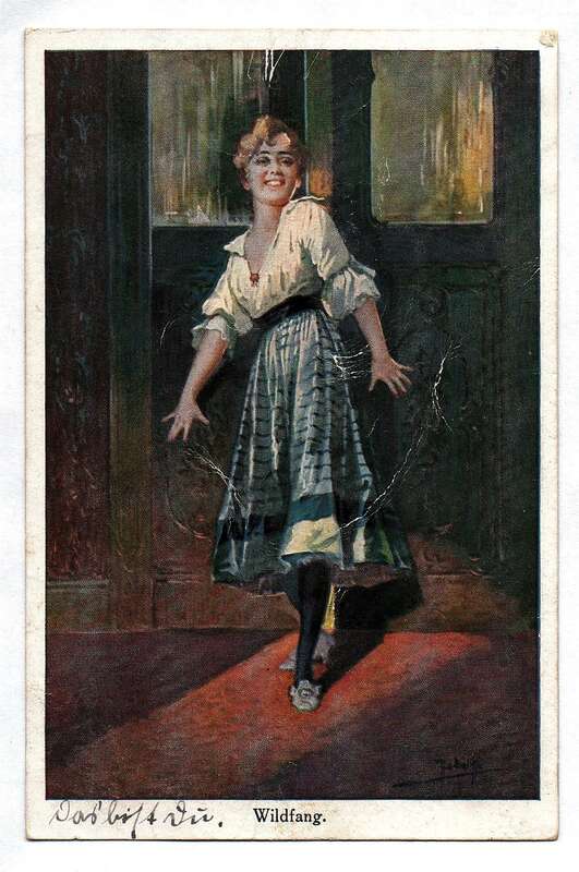 Ak Wildfang Motivkarte Mädchen 1919
