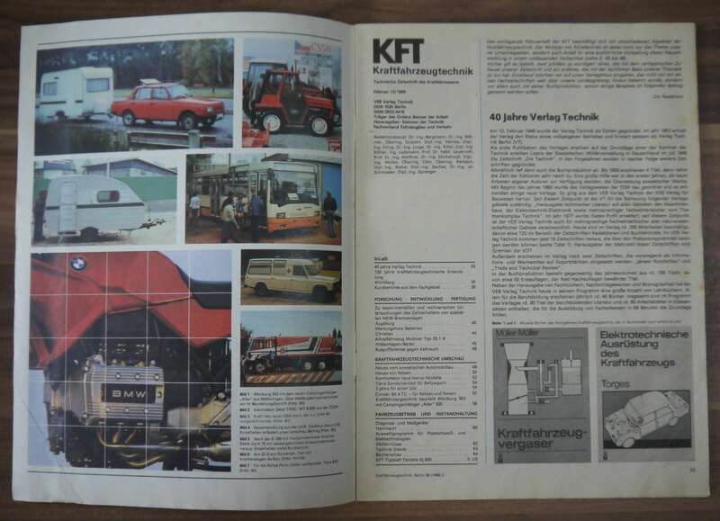 Kraftfahrzeugtechnik Heft Februar 1986 KFT Multicar 25 VEB Verlag DDR Zeitschrift