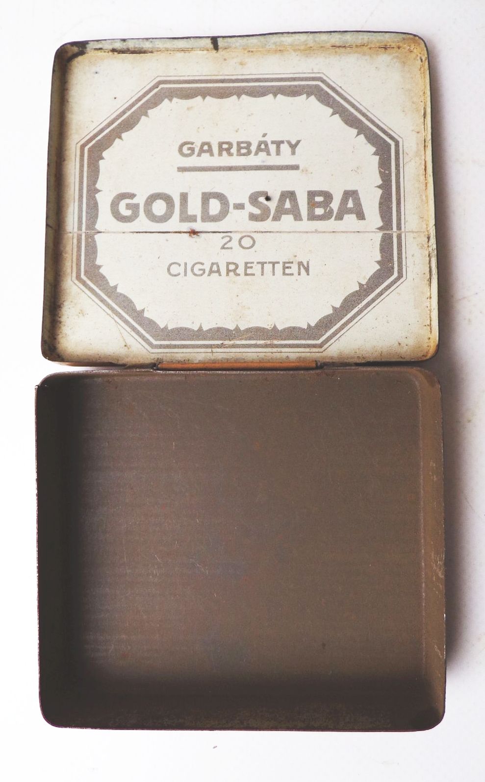 Alte Zigarettendose Garbaty Gold Saba 20er Blechdose Alte Zigarettendose Garbaty Gold Saba 20er Blechdose