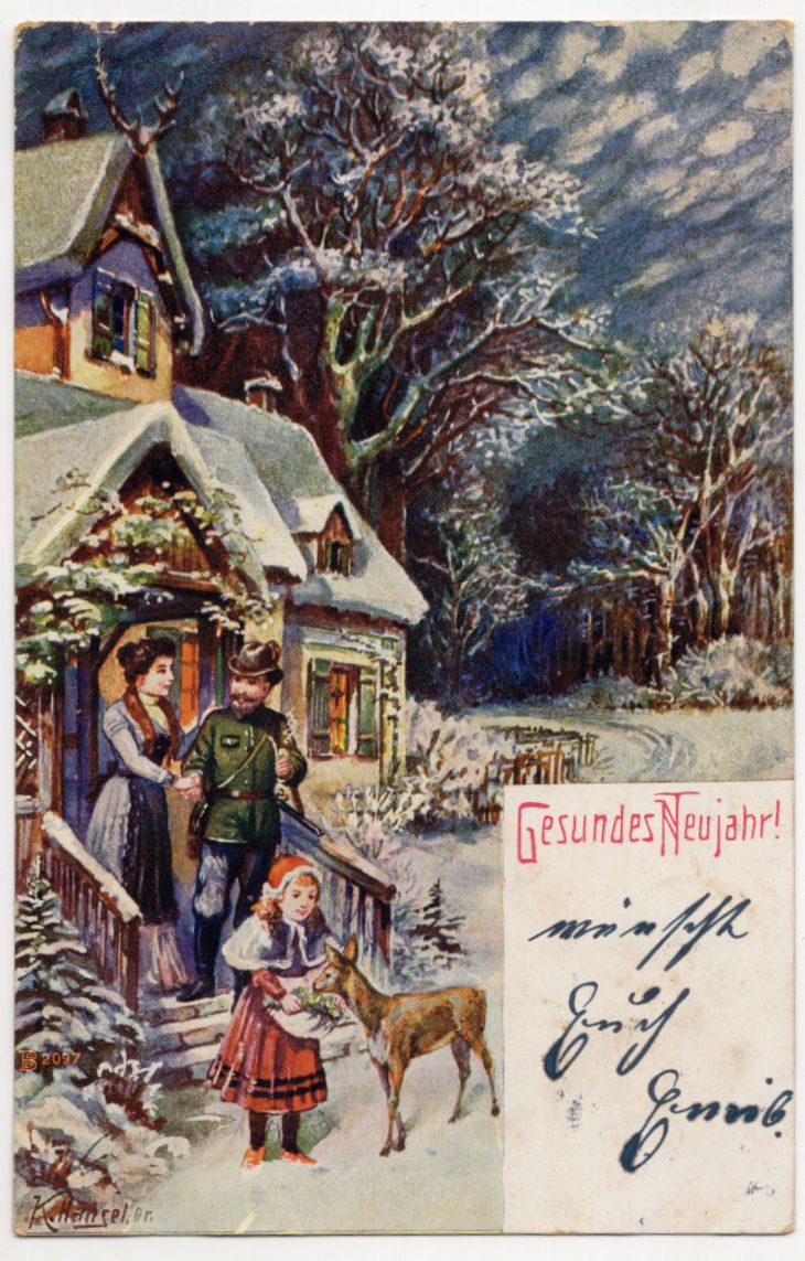 Künstler Ak Rotkäppchen Gesundes neues Jahr