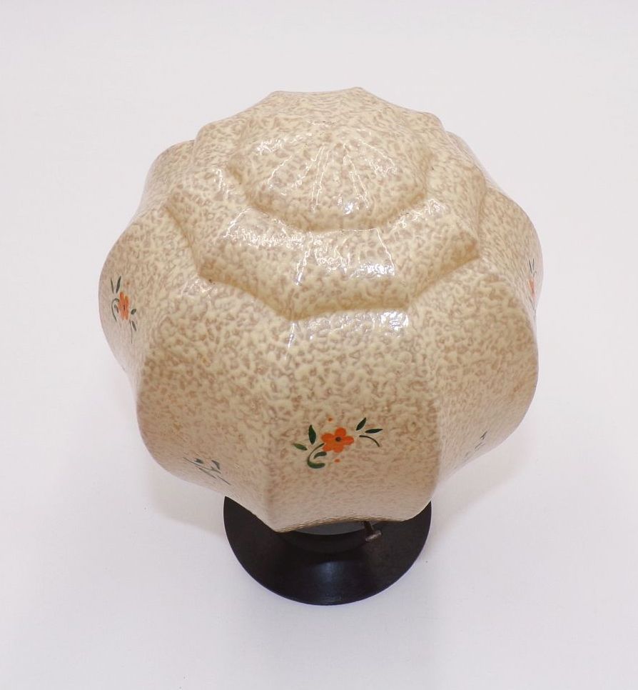 Alte Deckenleuchte Art Deco Glas Bakelit 1930 er Geblümte Lampe