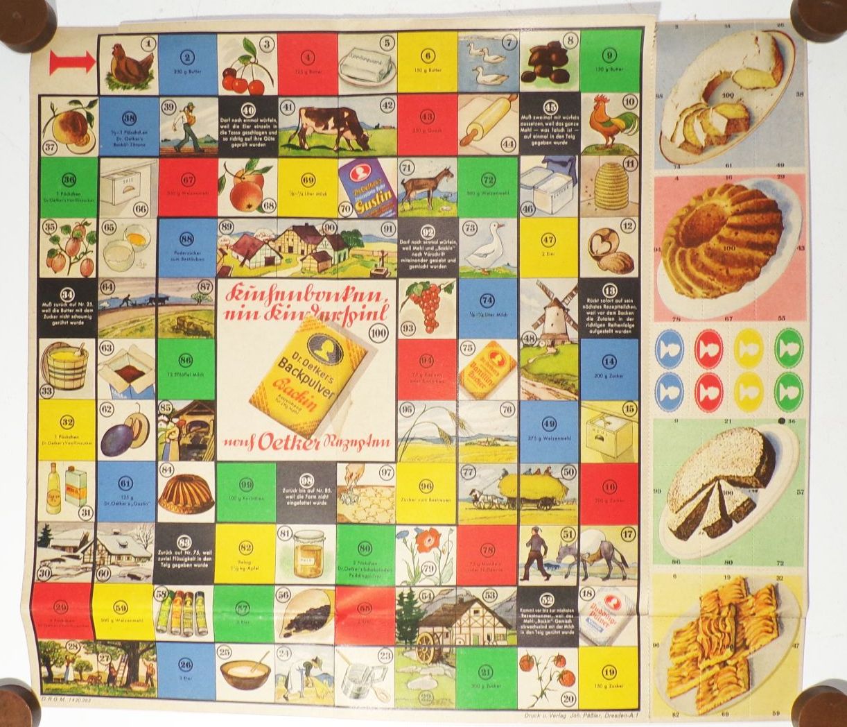 Dr Oetker Brettspiel Reklame 1930er altes Werbespiel 