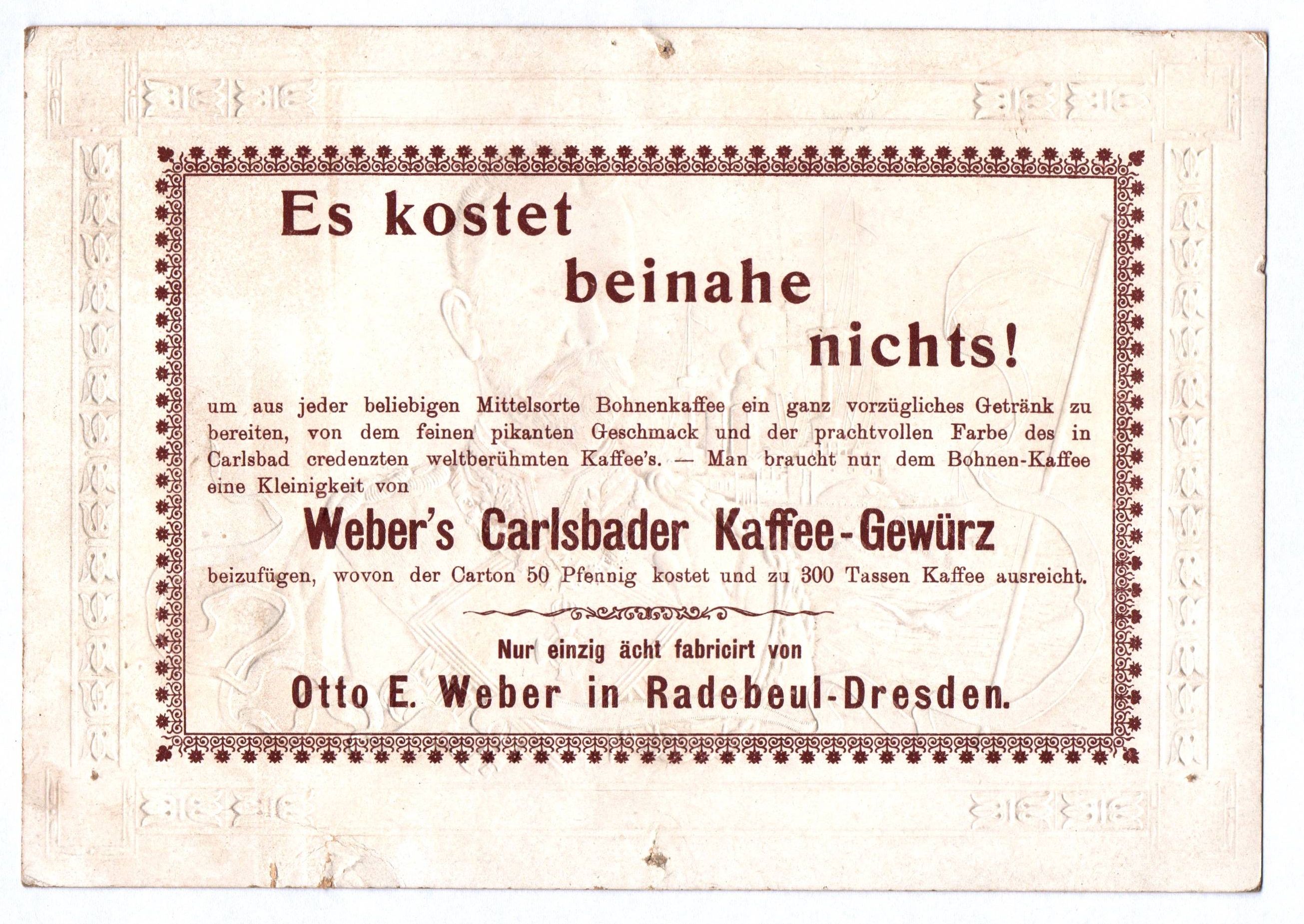 Prunk Sammelbild Prinz Heinrich von Preussen Otto Weber Radebeul Dresden um 1905