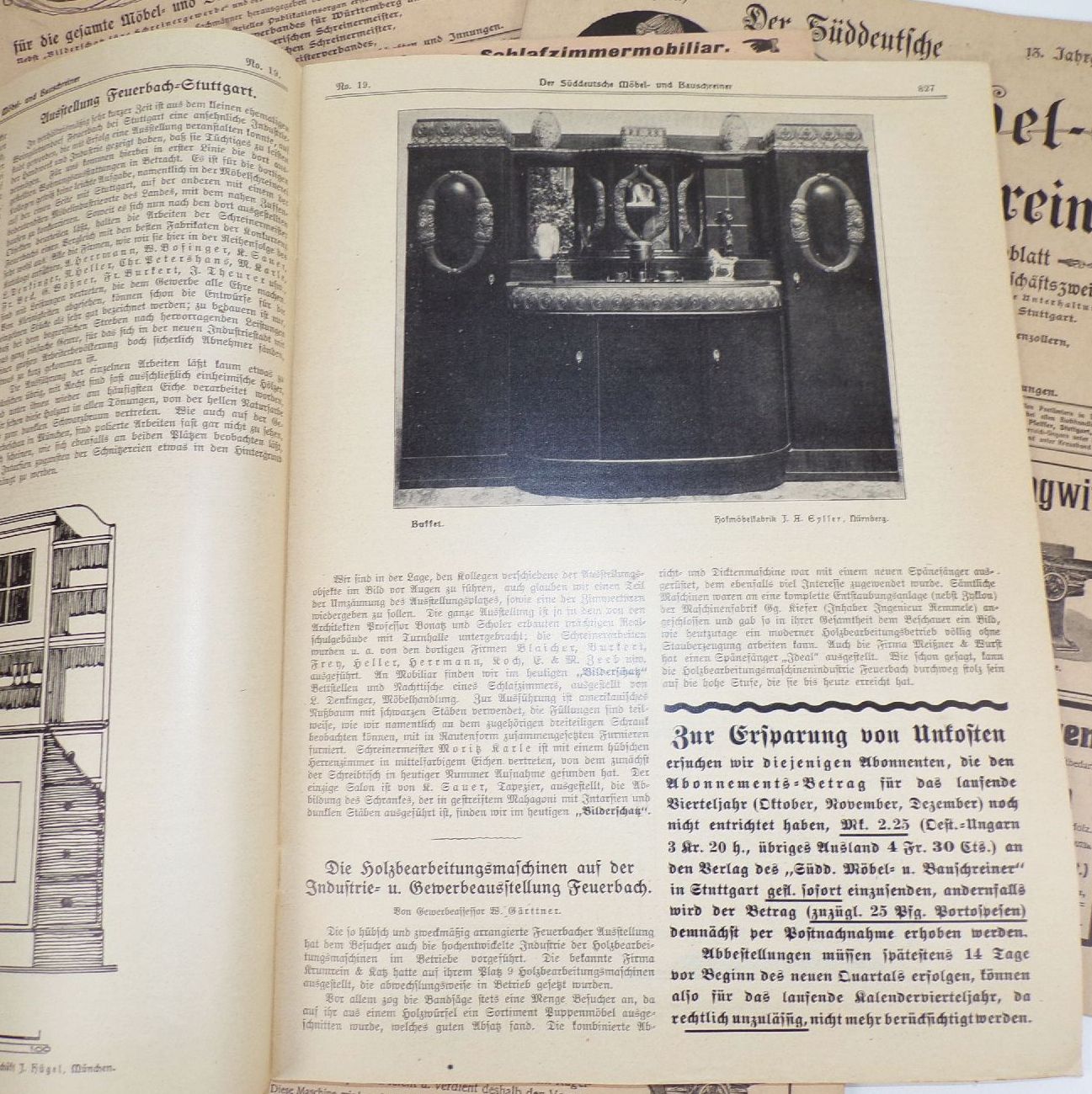 Der Süddeutsche Möbel und Bauschreiner Schreiner Tischler 1912 1913 Zeitschrift