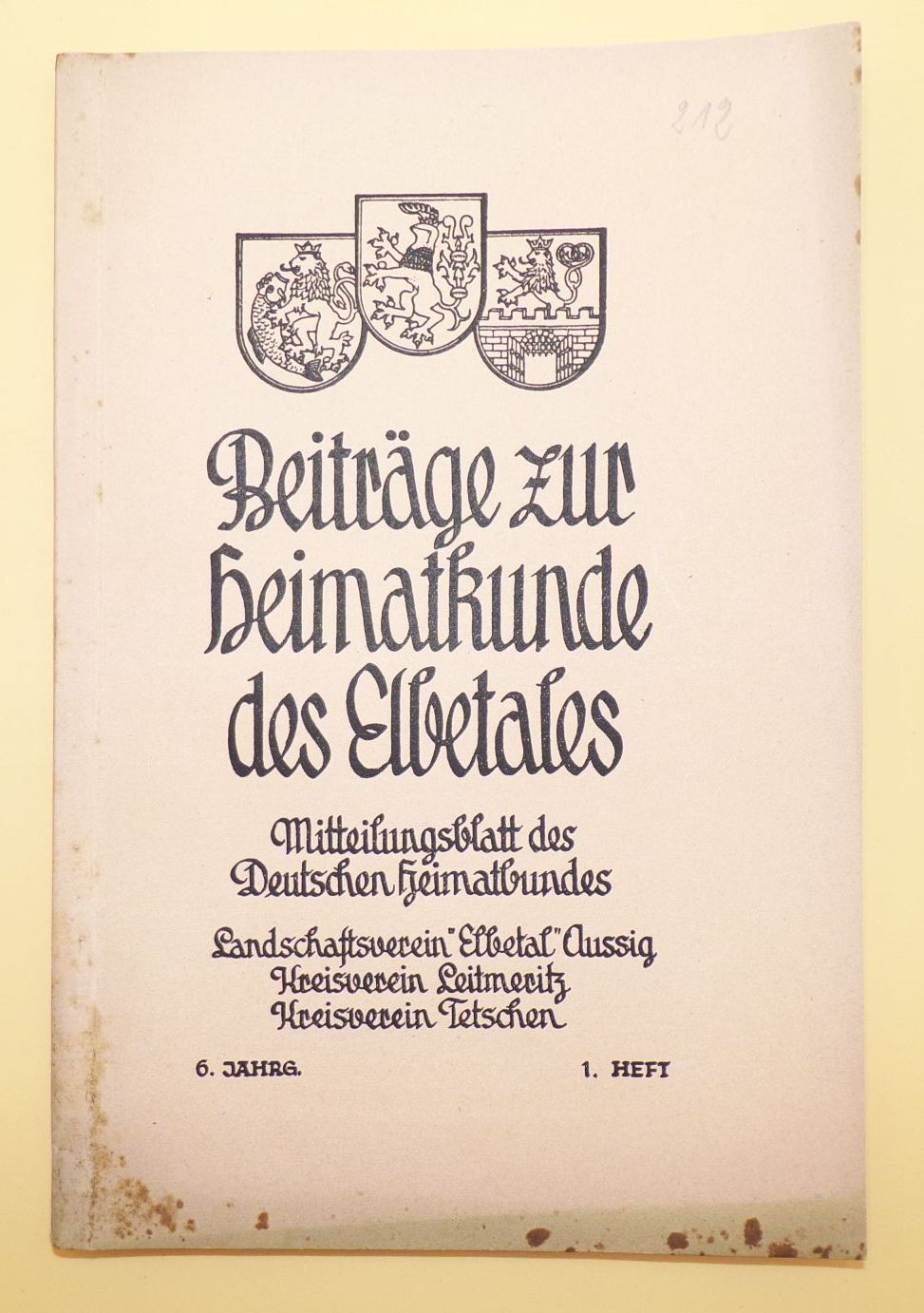 Beiträge zur Heimatkunde des Elbetales viel Böhmen 1 Heft 1944 