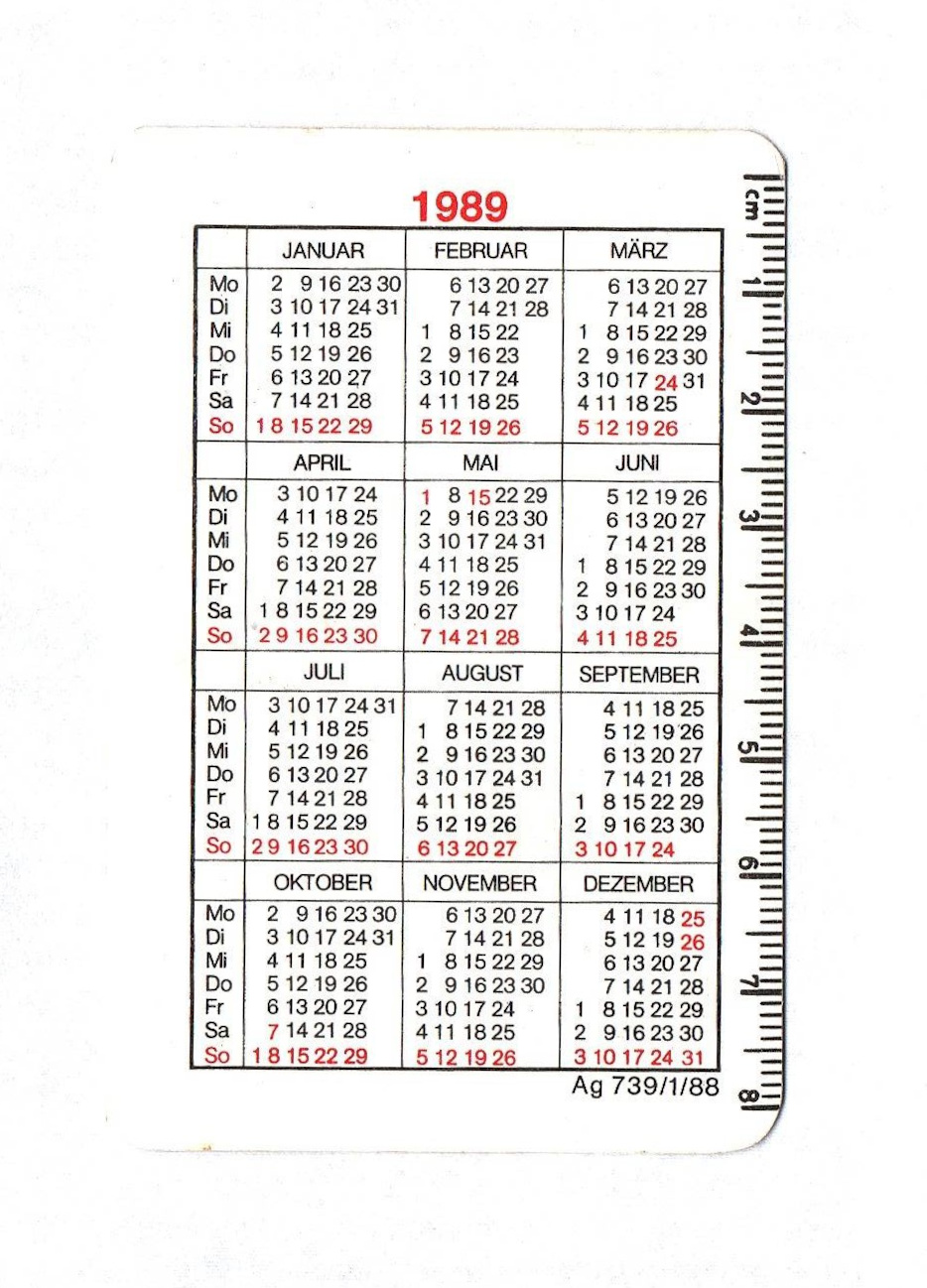 Kalender Karte INTERTANK MINOL 1989 Audi 1928 Werbekarte