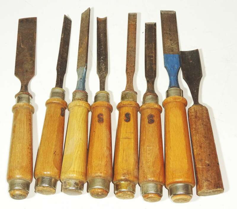 Alte Stechbeitel Stemmeisen 8 Stück Werkzeug 