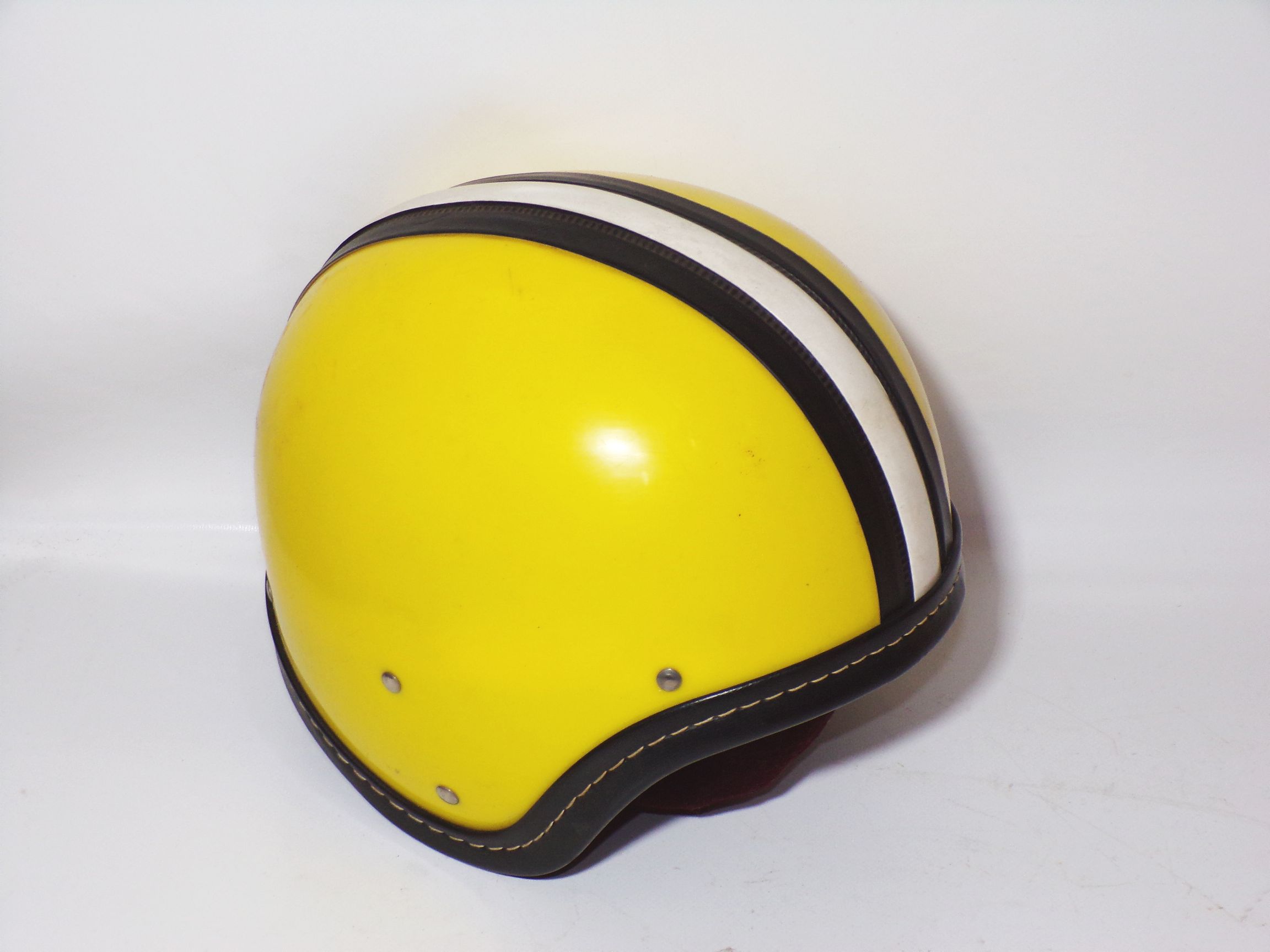 DDR Halbschale Mopedhelm Gelb Größe 58 mit Brille Eierschale 