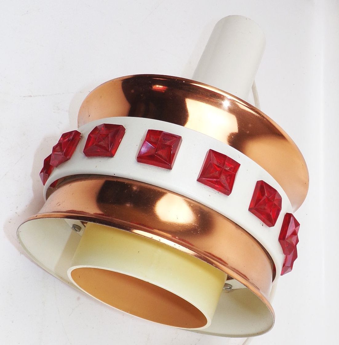 DDR Deckenleuchte Kupfer Optik Space Age 70er Jahre Deko Lampe