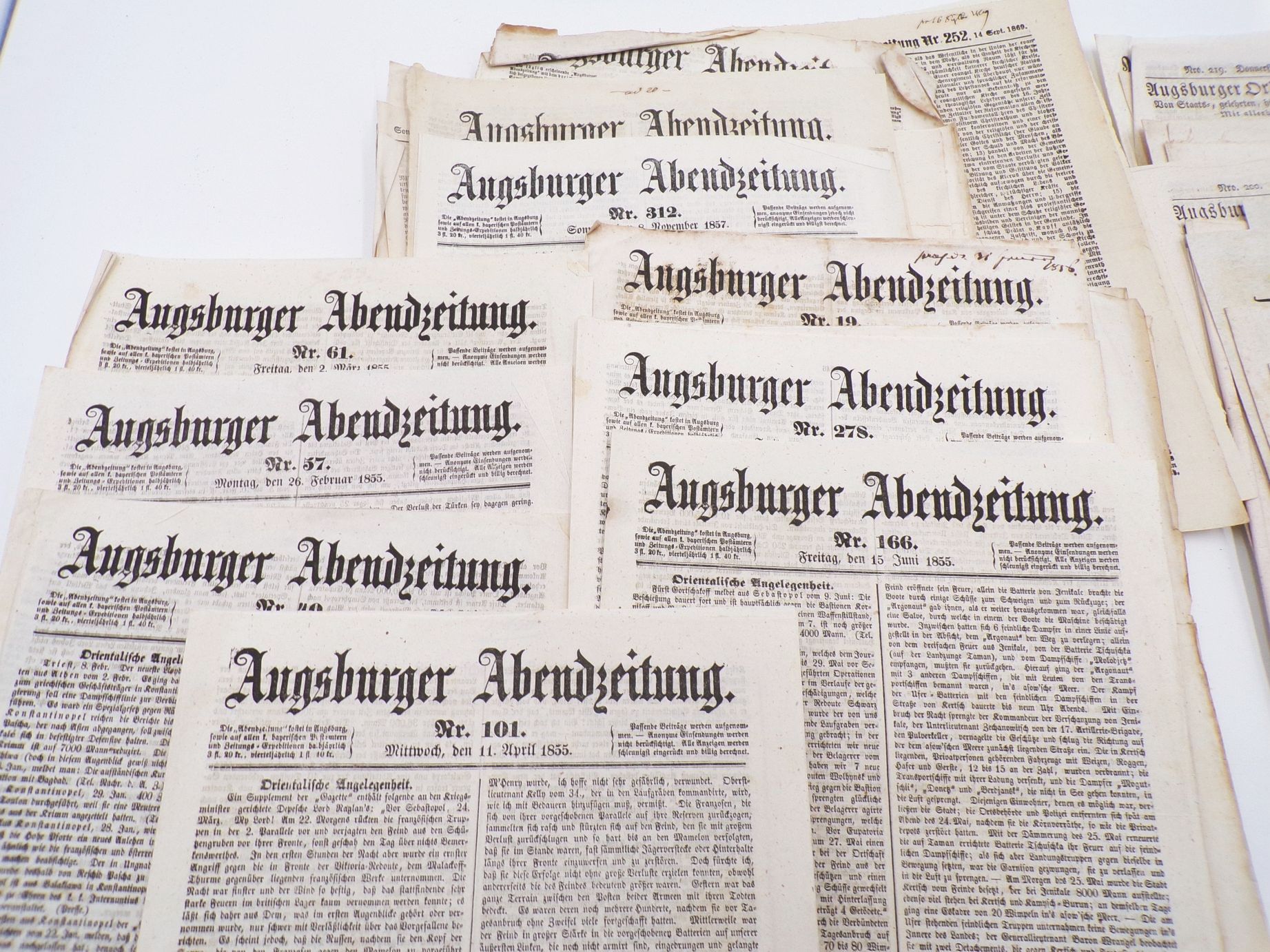 Augsburg Zeitungen ab 1816 bis 1856