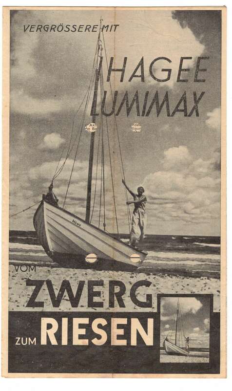 Prospekt Ihagee Lumimax Vergrößerungsapparate Fotozubehör Fotograf 1930er 