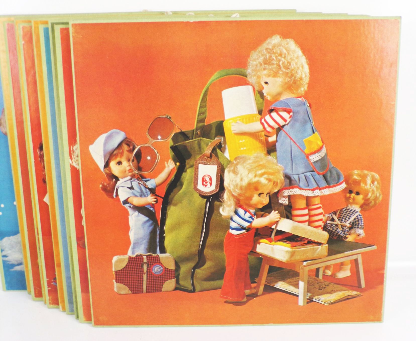 Sonneberger Puppen DDR Bildtafeln 12 Stück Kinderkarten Museum Deko