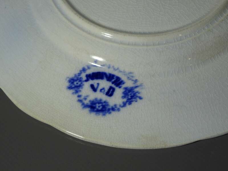 Villeroy Boch Jardiniere 2 Speiseteller Blau Blumen alte Steingut Teller