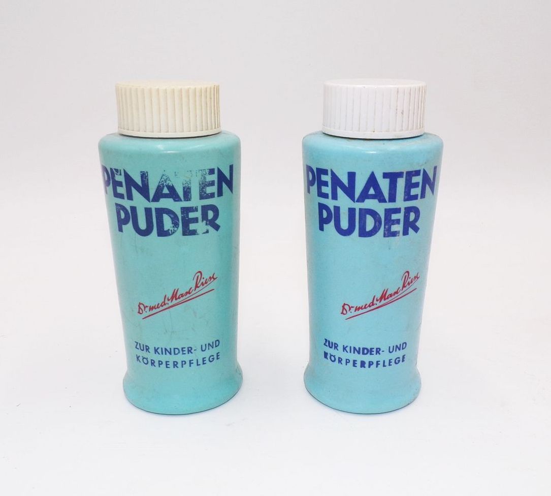 Penaten Puder Alt Vintage 1980er Retro 2 Stück mit Inhalt Riese Co Rhöndorf 