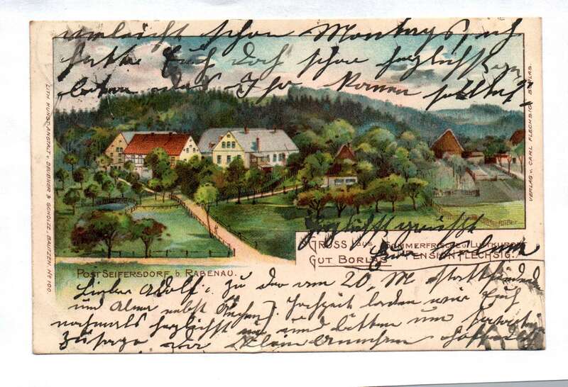Ak Post Seifersdorf b. Rabenau Gruß aus Gut Borlas 1913