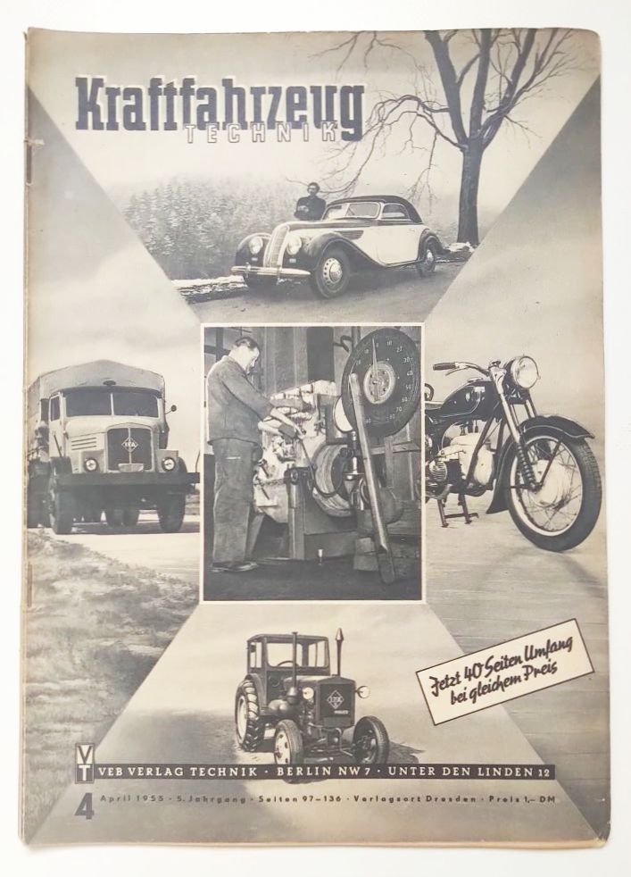 DDR Zeitschrift Kraftfahrzeug Technik 1955 Nr 4 Ausgleichgetriebe DDR Zeitschrif