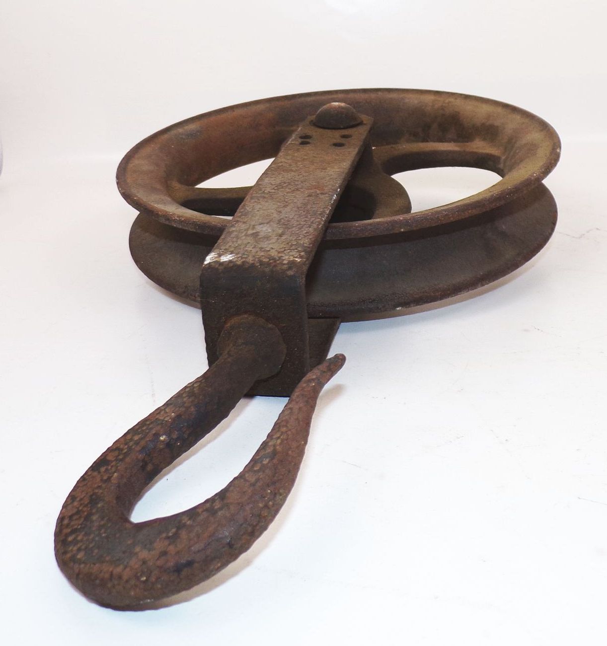 Alter Flaschenzug XL Seilwinde Umlenkrolle Deko