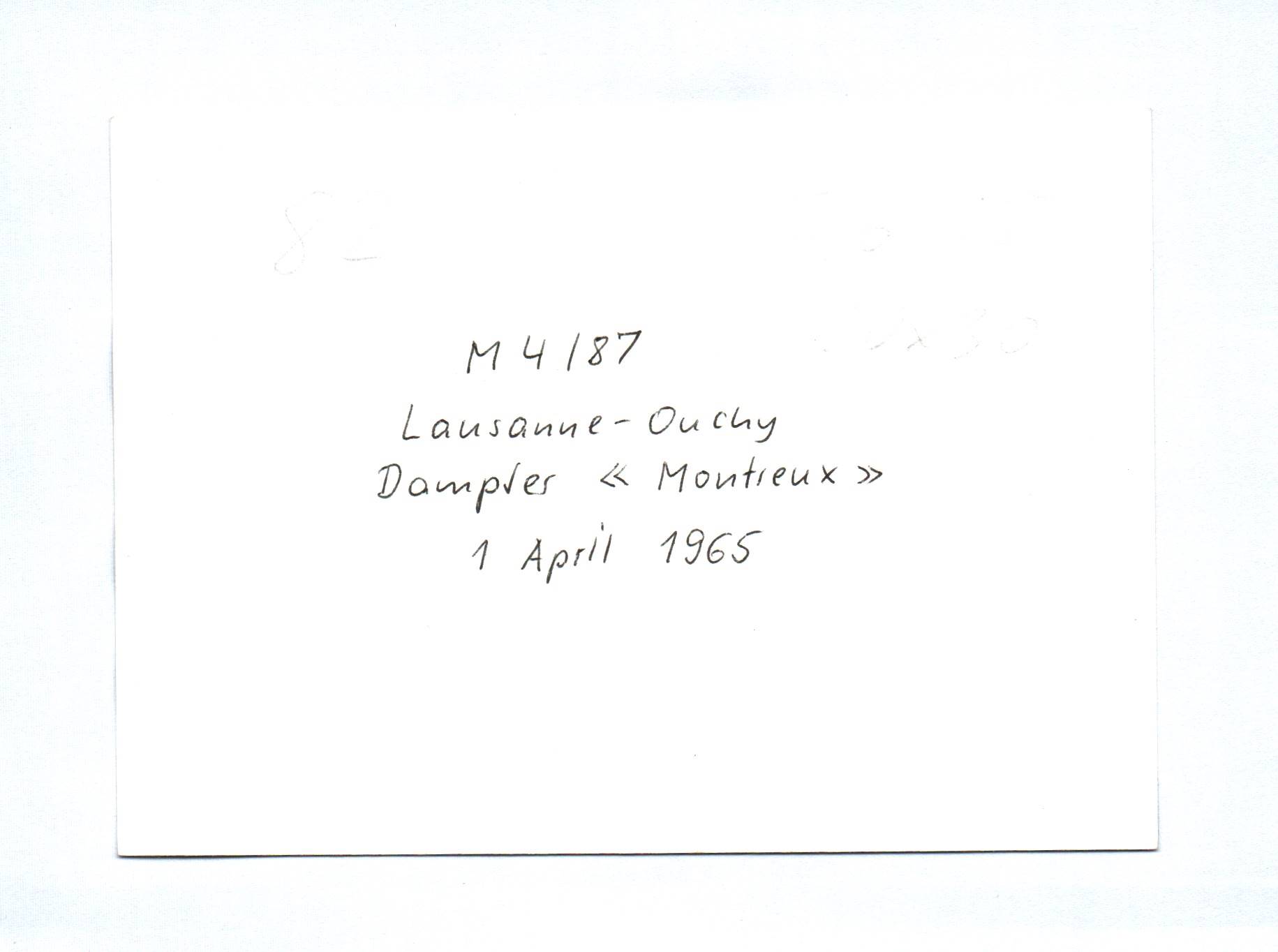 Foto Lausanne Ouchy Dampfer Montreux April 1965