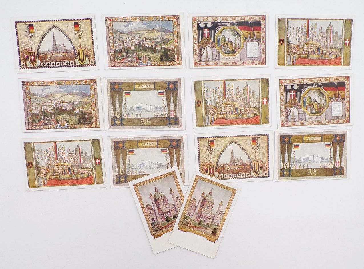 Lot Fest Postkarte 10 Deutsches Sängerbundfest Wien 1928 Künstler Ak