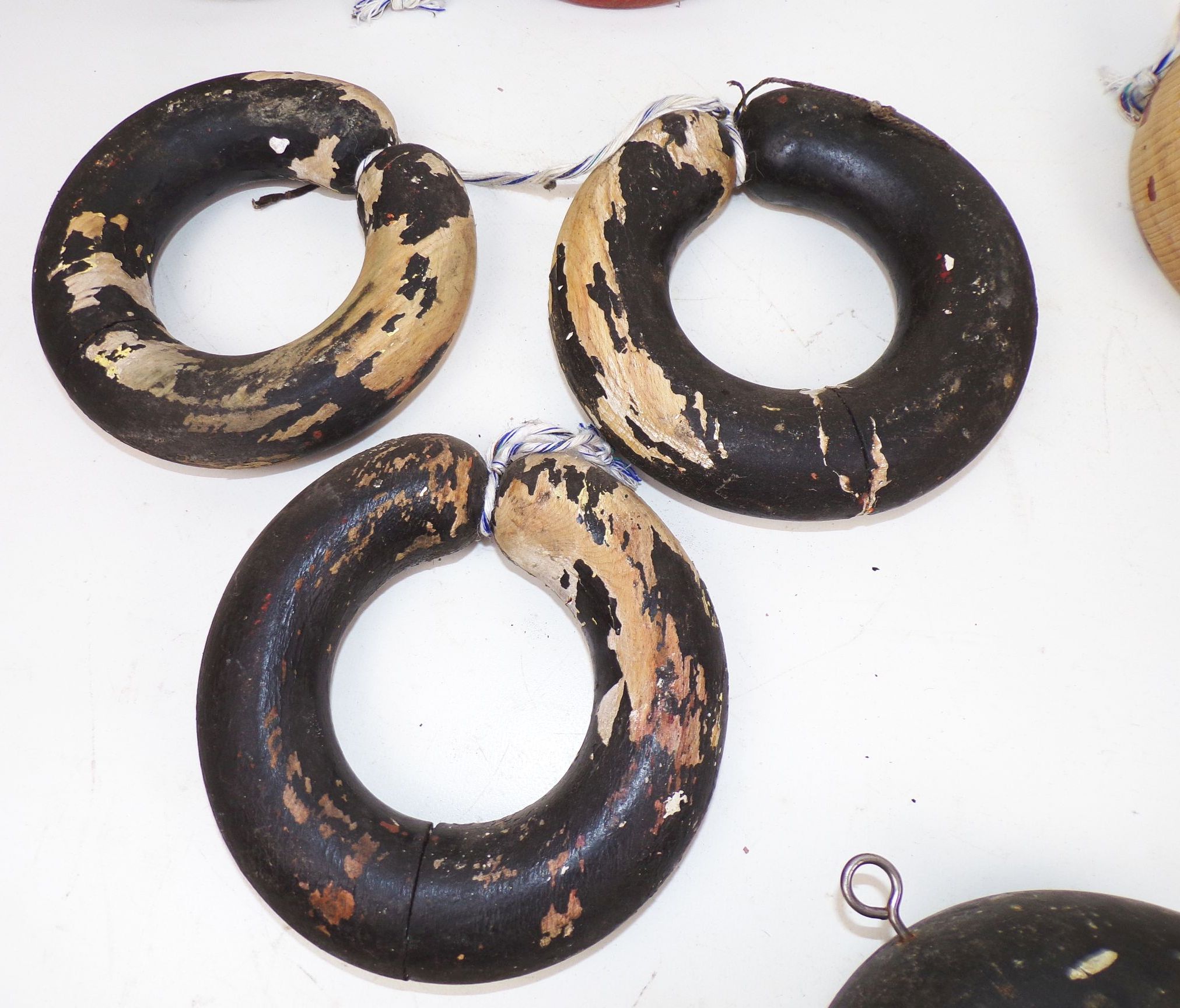 Alte Metzger Würste aus Holz Fleischerei Schaufenster Deko Atrappen 