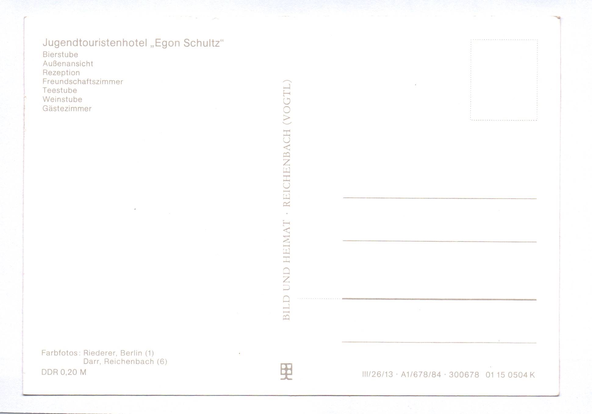 Ak Berlin Jugendtouristenhotel Egon Schultz 1984