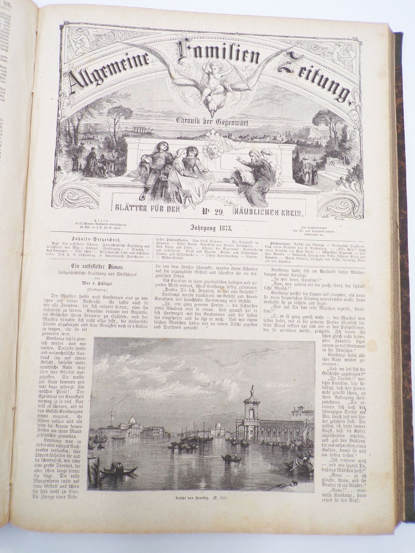 Allgemeine Familien Zeitung 1873 Jahrgang illustriert 