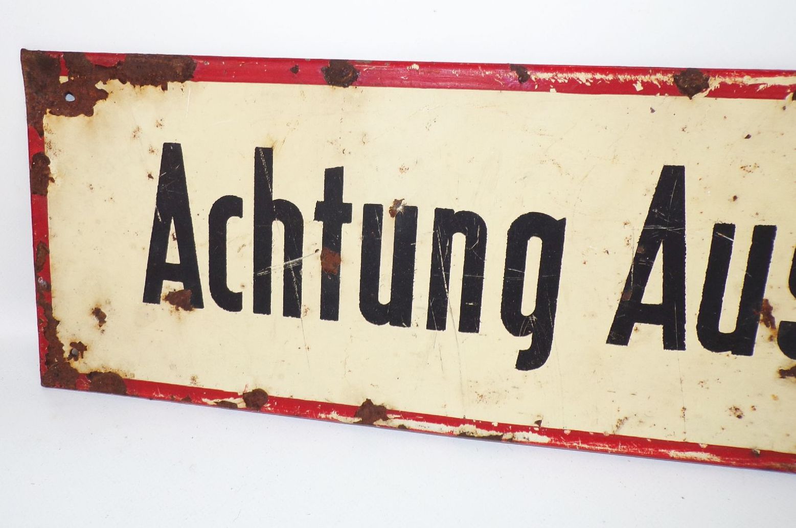 Altes Blechschild Achtung Ausfahrt Oldtimer Garage Werkstatt Haus Schild 