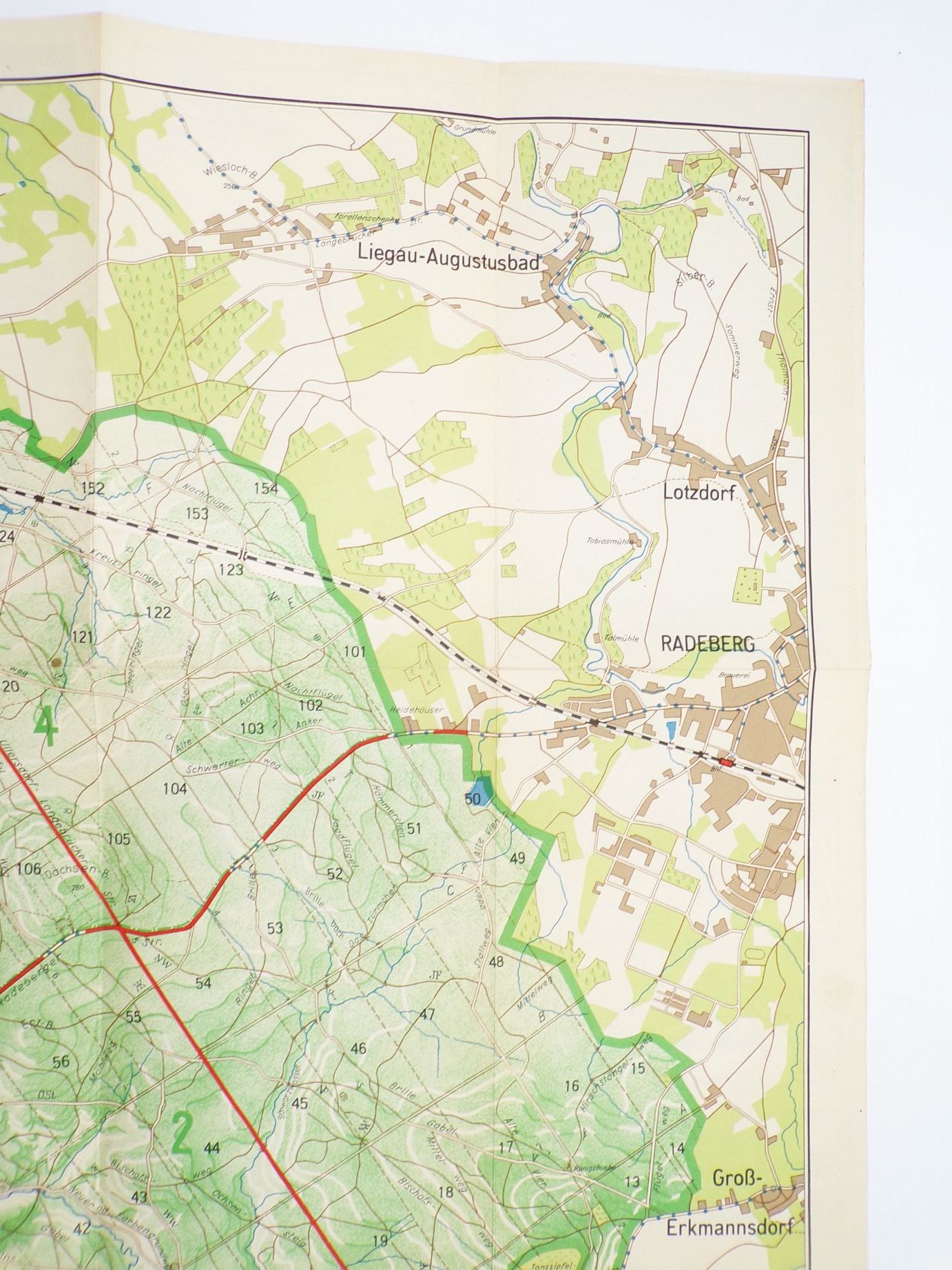 Wanderkarte Dresdner Heide 1966 DDR