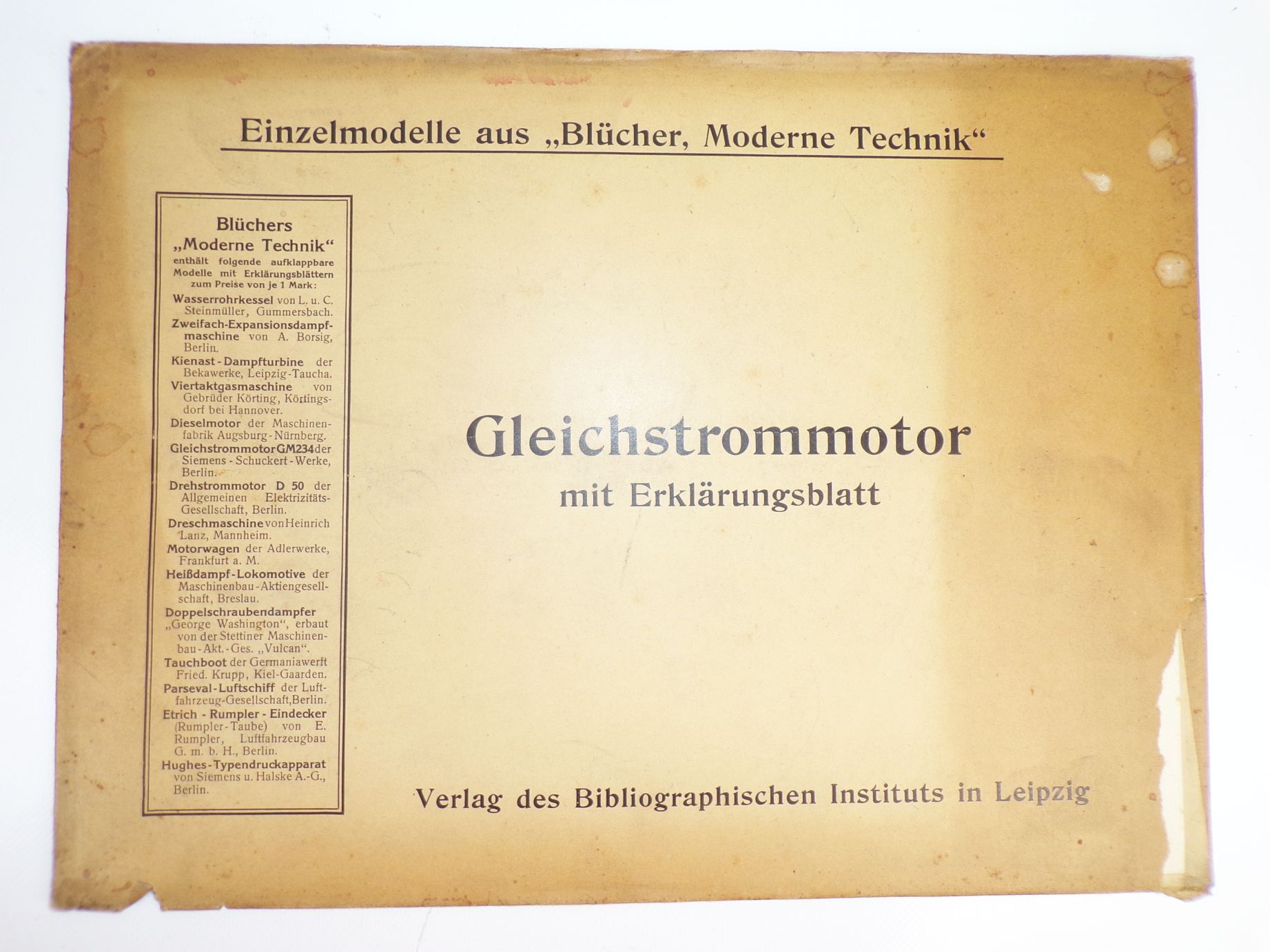 Gleichstrommotor Modell Blücher Moderne Technik um 1910 zerlegbares Lehrmittel
