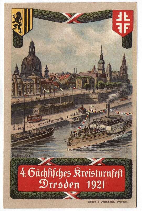Ak 4. Sächsisches Kreisturnfest Dresden 1921
