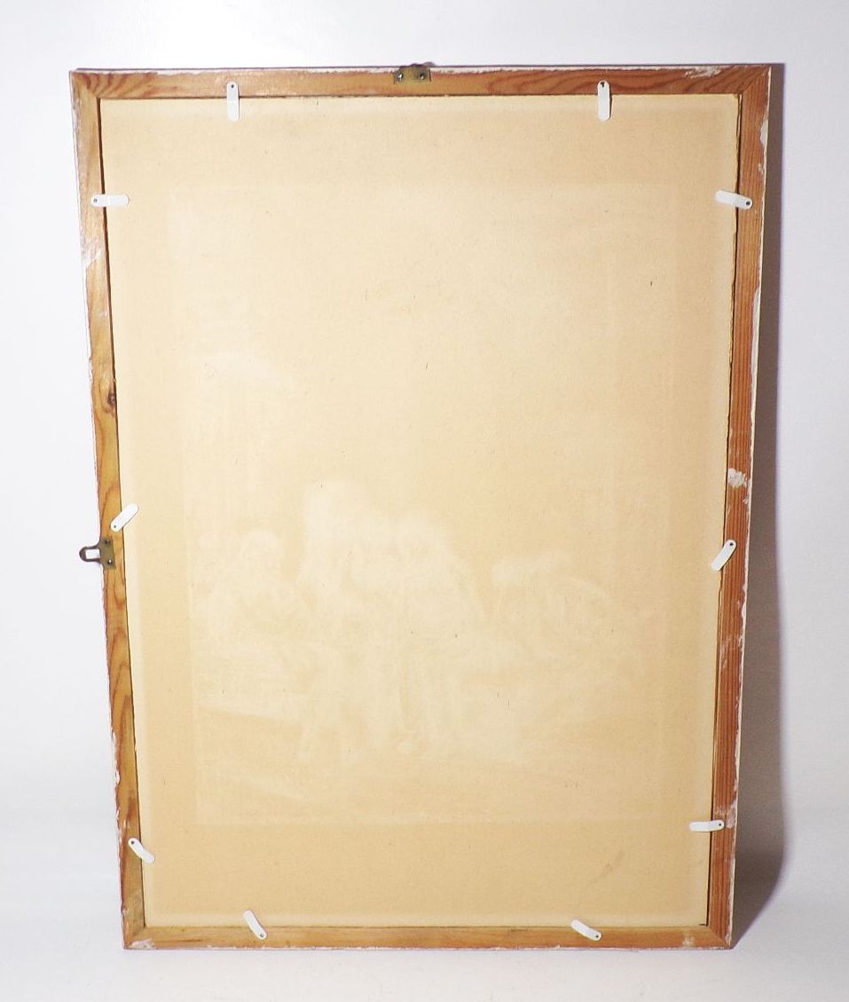 DDR Grafik Am Brunnen E Lehmann 1974 Kunstdruck Bilderrahmen