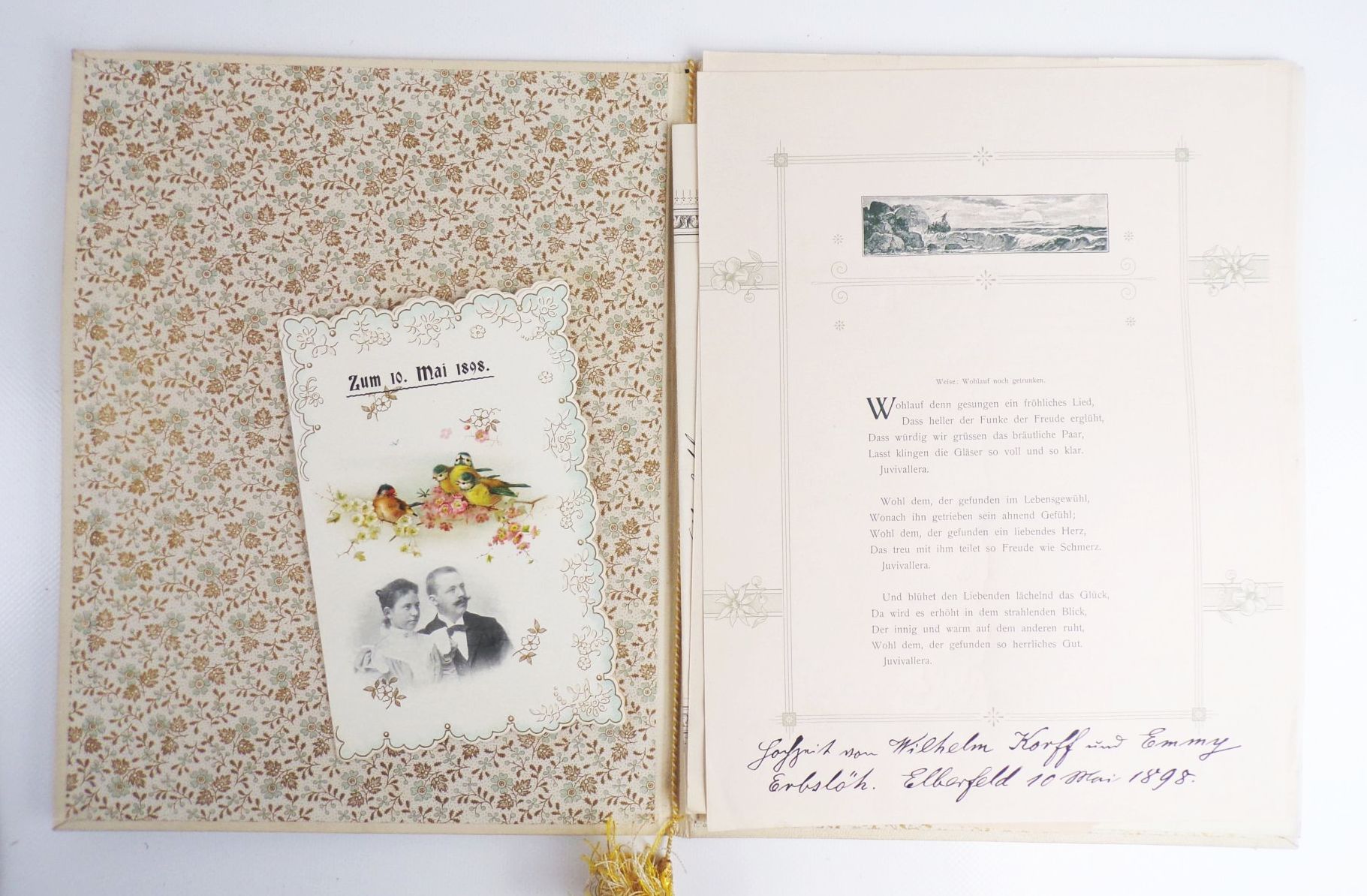 Hochzeitprogramme um 1890 Boeddinghaus Barmen Wuppertal Düsseldorf 