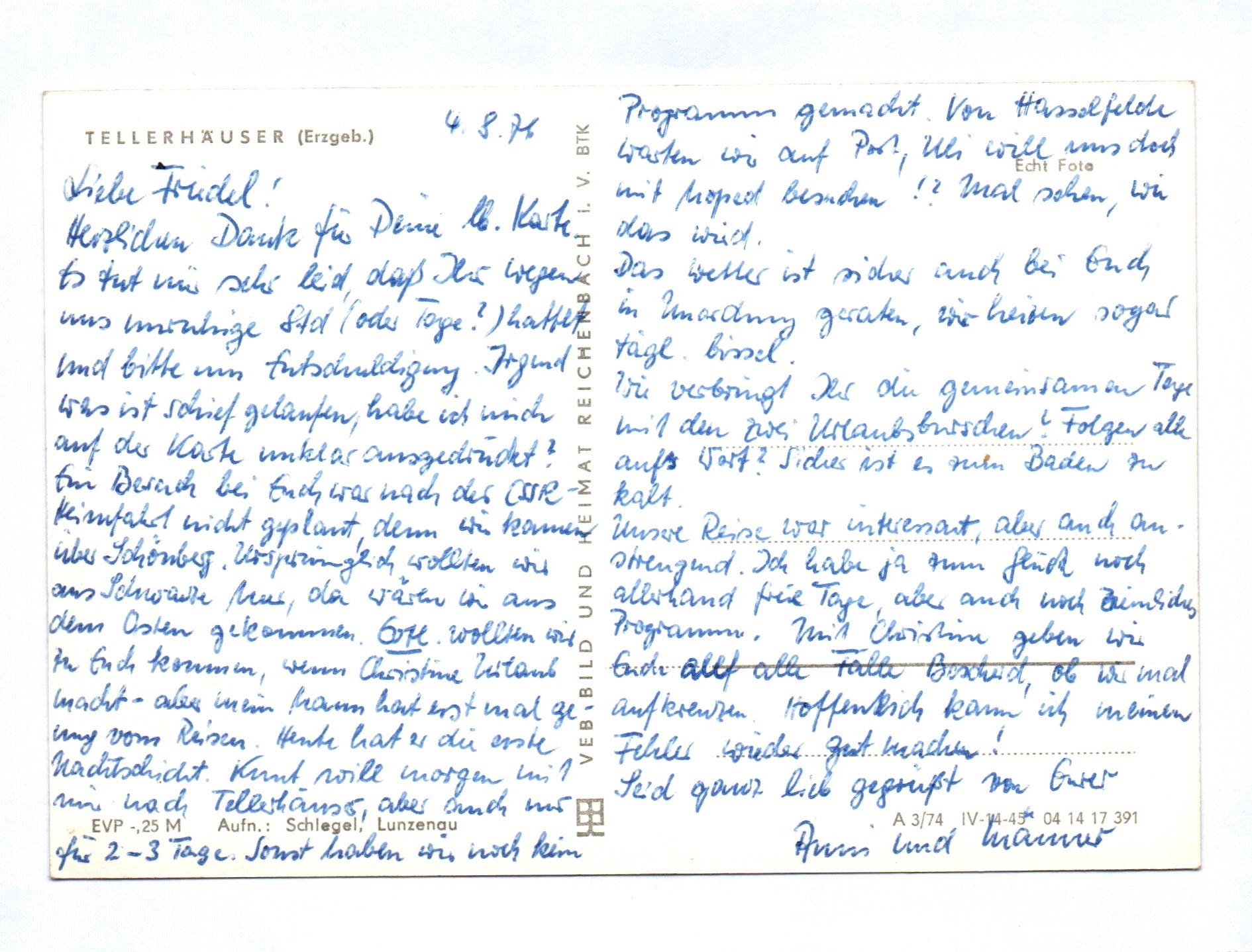 Ak Tellerhäuser Erzgebirge DDR 1971