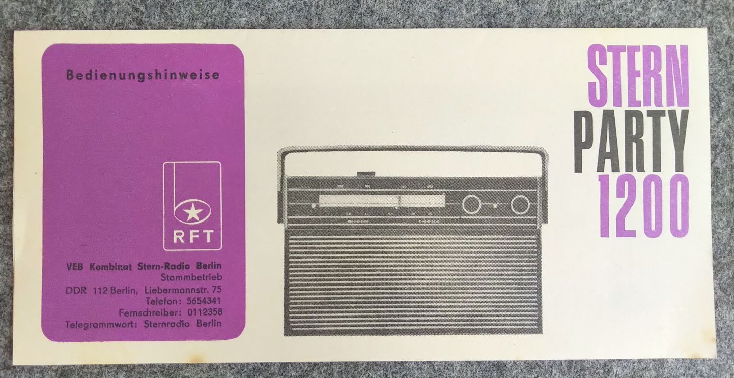 Originale Garantie Urkunde 1975 Stern Party 1200 VEB Kombinat Originale Garantie Urkunde 1975 Stern Party 1200 VEB Kombinat