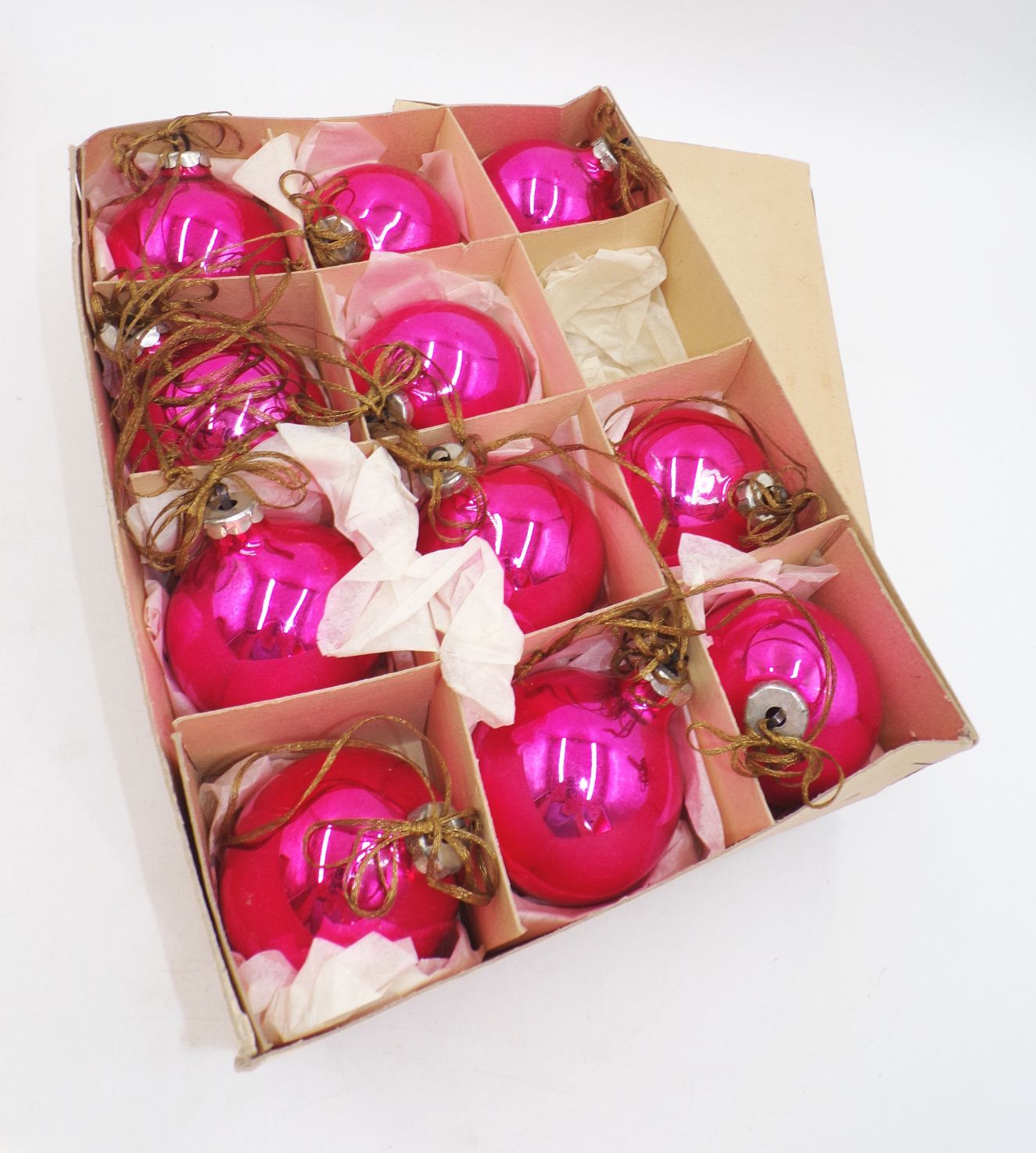 Alter Baumschmuck CBS rosa Christbaumschmuck 11 Kugeln
