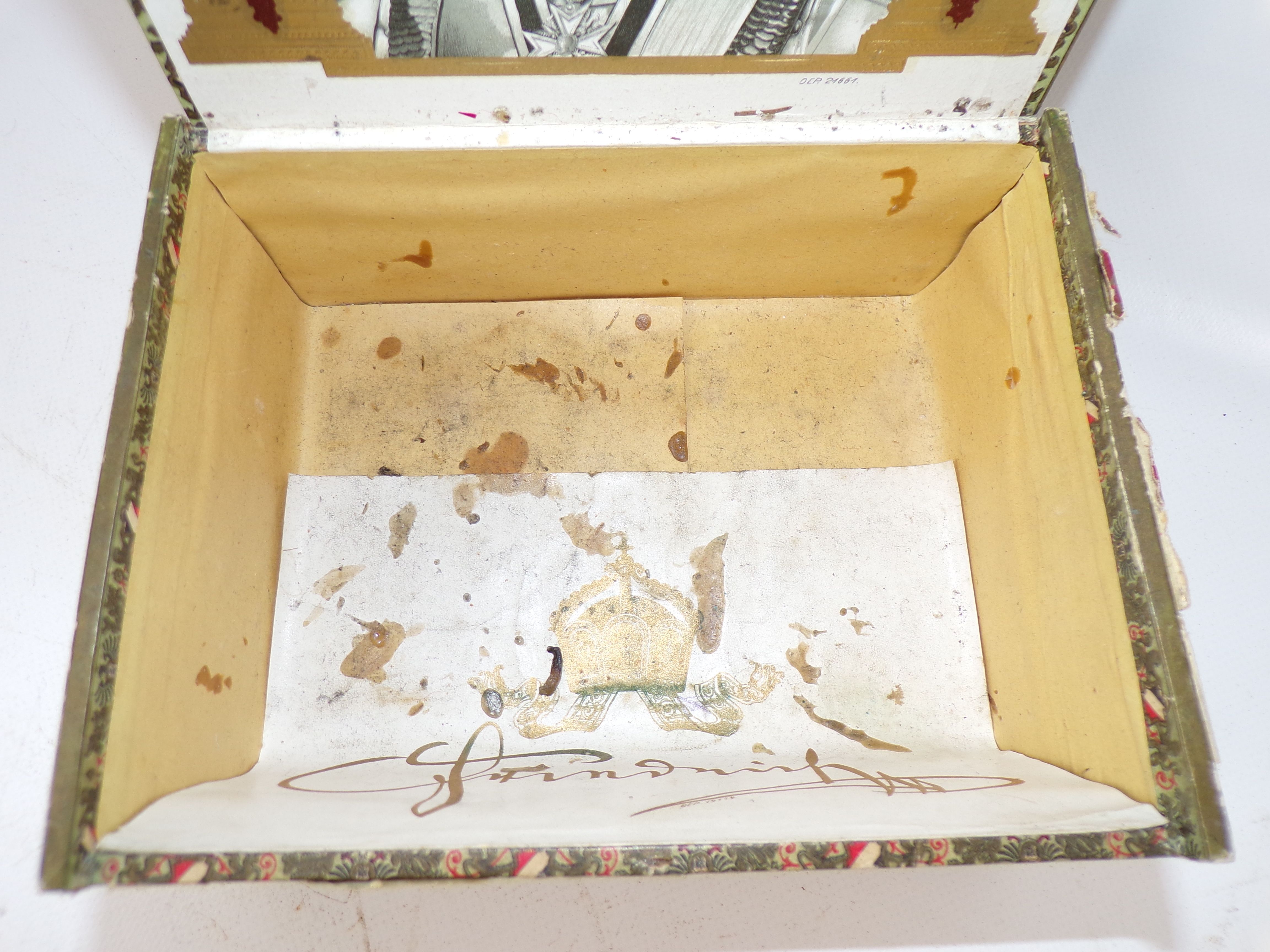 Alte Zigarrenkiste Kaiser Friedrich Kaiserreich um 1900 Patriotik 