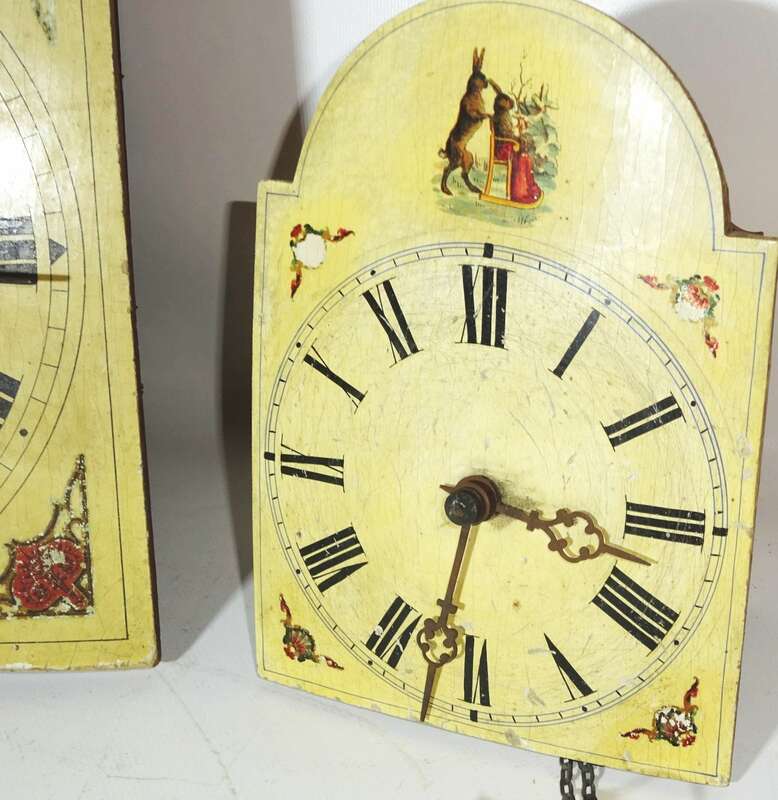 Schilderuhr 2 Stück um 1900 Wanduhr Deko zum herrichten